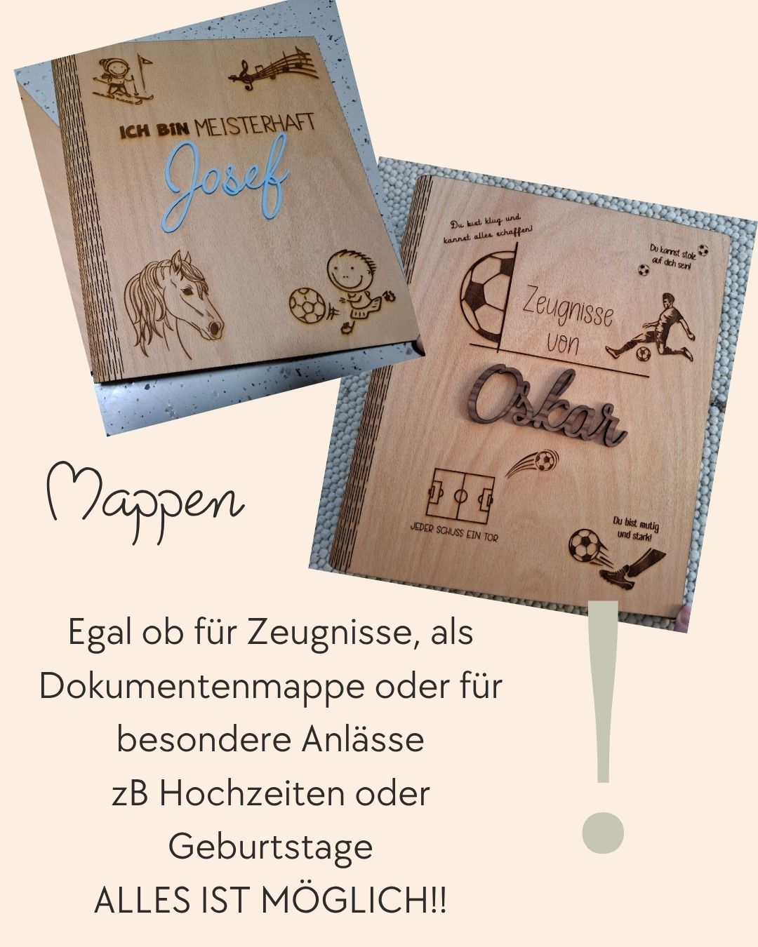 📘✨ Natürlich schön & nachhaltig aufbewahrt!
Ich freue mich, euch meine Ringmappen aus regionalem Buchenholz vorstellen zu dürfen 🌿
Ich fertige die individuell gestaltbaren Mappen schon länger und jede einzelne wird mit viel Liebe zum Detail gefertigt und ist ein echtes Stück Handwerkskunst.
Ob für Zeugnisse, Urkunden, Dokumente oder als besondere Erinnerung an eure Hochzeit – die Mappen sind nicht nur praktisch, sondern auch wunderschön natürlich. 💍📄
Das heimische Buchenholz verleiht jeder Mappe ihren eigenen, warmen Charakter – nachhaltig, langlebig und einfach besonders. 🌳💫
Schreibt mir gerne, ich freue mich auf eure Anfragen 💚
Kathis – natürliche & nachhaltige Vielfalt
#nachhaltigleben #handgemacht #buchenholz #ringmappe #zeugnismappe #hochzeitsmappe #urkundenmappe #nachhaltigschön #regional #kathisvielfalt #natürlichschön #handwerk
#mappeausholz #ringmappeausholz
#zeugnissmappeausholz #kathis_vielfalt