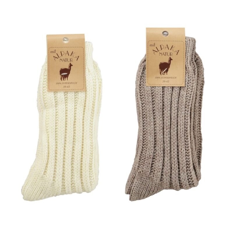 dicker Schafwollsocken mit Alpaka im 2er-Pack – Bild 2