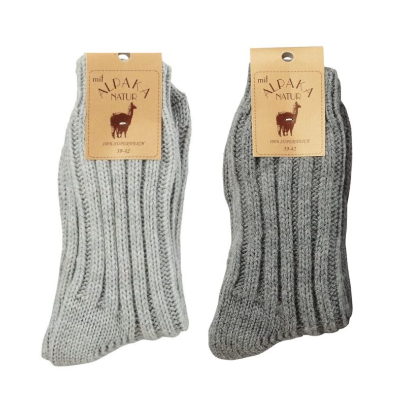 dicker Schafwollsocken mit Alpaka im 2er-Pack – Bild 3