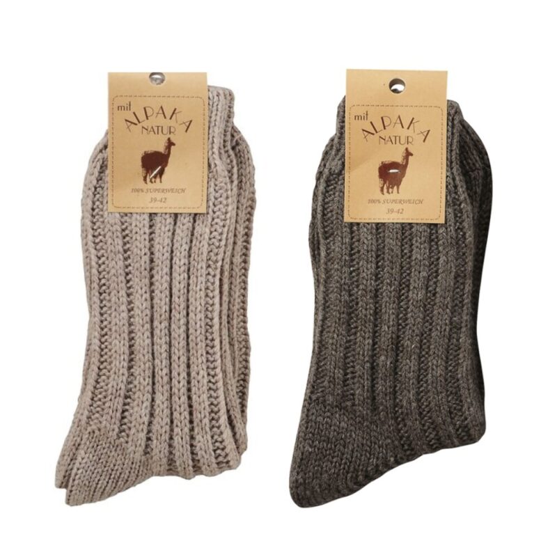 dicker Schafwollsocken mit Alpaka im 2er-Pack – Bild 4