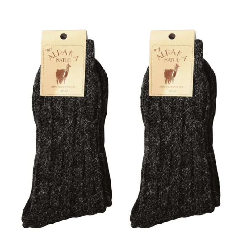 dicker Schafwollsocken mit Alpaka im 2er-Pack – Bild 5